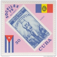 1979.50 CUBA 1979 MNH Ed.2604. EXPO FILATELICA SOCFILEX. BUCAREST. RUMANIA. ROMANIA PHILAELIC EXPO.
