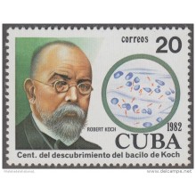 1982.40 CUBA 1982 MNH. Ed.2842. CENTENARIO DESCUBRIMIENTO BACILO KOCH ROBERT KOCH MEDICINA MEDICINE GERMANY
