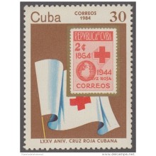 1984.57 CUBA 1984 MNH. Ed.3004. LXXV DE LA CRUZ ROJA CUBANA. RED CROSS. MEDICINA. MEDICINE.