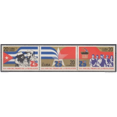 1984.65 CUBA 1984 MNH. Ed.2984-86. XXV ANIVERSARIO DEL TRIUNFO DE LA REVOLUCION.