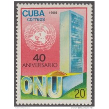 1985.41 CUBA 1985 MNH. Ed.3138. 40 ANIVERSARIO DE LA ONU.