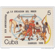 1986.50 CUBA 1986 MNH. XXV ANIV DE LA CREACION DEL INDER. DEPORTE. SPORTS.