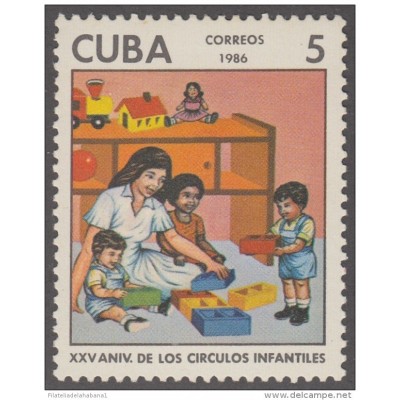 1986.62 CUBA 1986 MNH. Ed.3169. XXV ANIV DE LOS CIRCULOS INFANTILES. DAY CARE CENTERS. CHILDRENS.
