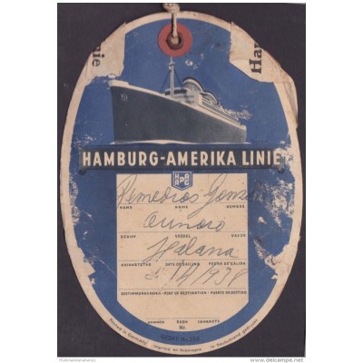 POS-182 CUBA SPECIAL CARD 1938. MARITIME HAMBURG- AMERIKA LINE. SERVICIO CUARENTENA CUSTOM.