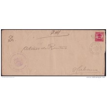 1899-H-207 CUBA US OCCUPATION (LG-1205) 2c GUIRA DE MELENA 1904 OFFICIAL COVER GUIRA DE MELENA.