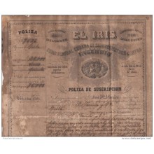 E518 CUBA SPAIN ESPAÑA OLD DOC "EL IRIS" OLD FIRE POLIZA. 1860. POLIZA DE SEGURO CONTRA INCENDIOS