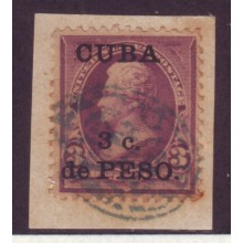 1899-16 CUBA 1899 FRAGMENTO CON MARCA CERTIFICADA