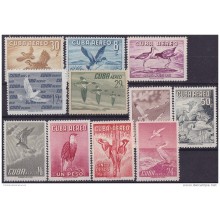 1956-194 CUBA. REPUBLICA. 1956. Ed.658-62, 656-70. AVES PAJAROS BIRD. COMPLETE SET. NO GUM.