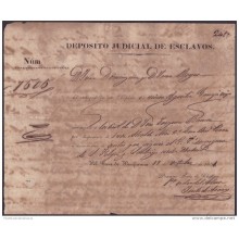 E4251 CUBA SPAIN ESPAÑA. 1851. SLAVE SLAVERY. DEPOSITO JUDICIAL ESCLAVOS ESCLAVITUD.