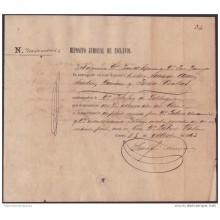 E4258 CUBA SPAIN ESPAÑA. 1863. SLAVE SLAVERY. DEPOSITO JUDICIAL ESCLAVOS ESCLAVITUD.