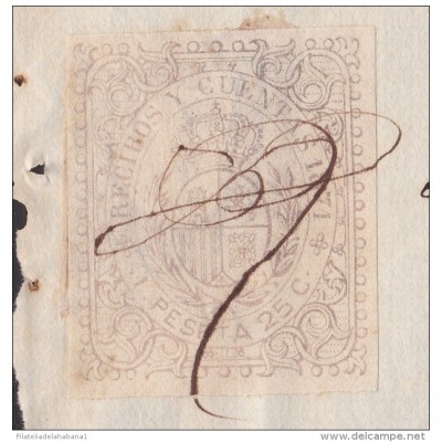 E4286 CUBA SPAIN ESPAÑA 1870. SUGAR MILLS INGENIO INDUSTRIA. RECIBOS Y CUENTAS REVENUE STAMP.