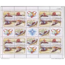 2000.510 CUBA COMPLETE MNH SHEET 2000 MILENIUM CHRISTMAS SNAIL CARACOLES