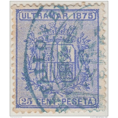 1875-63 CUBA ESPAÑA SPAIN. 1875. 25c MARCA MILITAR BATALLON EXPEDICIONARIO. RARE.