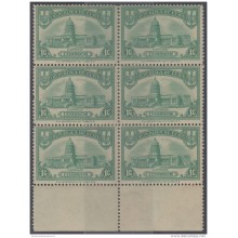 1929-55 CUBA REPUBLICA. 1929. Ed.234. 1c CAPITOLIO NACIONAL. CAPITOL. BLOCK 6 ORIGINAL GUM.