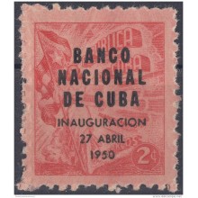 1950-170 CUBA. REPUBLICA. 1950. Ed.435. PROPAGANDA DEL TABACO. HABILITADO BANCO NACIONAL. MNH.