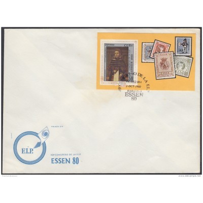1980-FDC-12 CUBA. FDC. 1980. HF. ART LUDGER TOM RING. CONGRESO F.I.P. ALEMANIA. GERMANY.