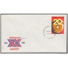 1981-FDC-44  CUBA. FDC. 1981. XX ANIV DEL MININT. MINISTERIO DEL INTERIOR POLICIA POLICE