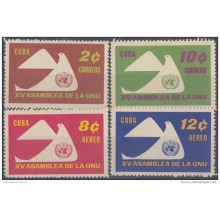 1961.65 CUBA 1961. MNH. Ed.871-874. ASAMBLEA DE LA ONU. PALOMA. PIGEON. BIRD. PAJAROS. AVES.