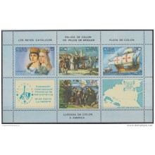 1984.70 CUBA 1984. MNH. HF. Ed.3062. SPECIAL SHEET ESPAMER. CRISTOBAL COLON. DISCOVERY OF AMERICA. SHIP. BARCO.