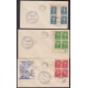 1951-FDC-132 CUBA REPUBLICA 1951 FDC RETIRO DE COMUNICACIONES FERNANDO FIGUEREDO BLUE CANCEL BLOCK 4.