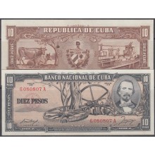 1958-BK-168 CUBA 1958 10$ CARLOS MANUEL DE CESPEDES. UNC.