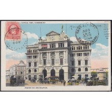 POS-242 CUBA POSTCARD 1922. LONJA DEL COMERCIO HABANA. HAVANA EXCHANGE BUILDING TO AUSTRIA.