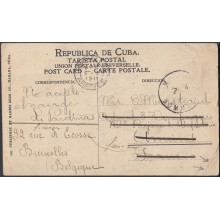 POS-244 CUBA POSTCARD 1911. FORTALEZA DE LA CABAÑA HABANA. HAVANA CASTLE OF CABAÑA TO FRANCE.