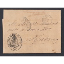 1863-H-4. CUBA ESPAÑA SPAIN. OFFICIAL MAIL. SOBRE DE CORREO OFICIAL DE GUANAJAY A LA HABANA. 1863.