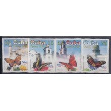 1999.29 CUBA 1999. MNH. MARIPOSAS Y CONSTRUCCIONES DE LA HABANA. CASTILLO DEL MORRO, CATEDRAL, CAPITOLIO, IGLESIA DE SA