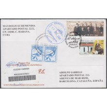2007-FDC-103 CUBA 2007 FDC REG. COVER TO SPAIN. JOSE MARTI. INDEPENDENCE WAR. COMPLETE SET