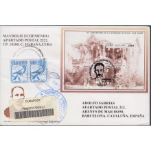 2006-FDC-100 CUBA 2006 FDC REG COVER TO SPAIN. SOCIEDAD CULTURAL JOSE MARTI. LICEO DE TAMPA, FLORIDA.