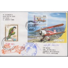 2006-FDC-101 CUBA 2006 FDC REG COVER TO SPAIN. AVIONES AIRPLANE