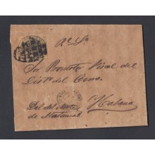1858-H-51. CUBA ESPAÑA SPAIN. ½ onza. OFFICIAL MAIL. SOBRE DE CORREO OFICIAL. MARCA DE MATANZAS. S/F.