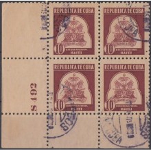 1937-311 CUBA REPUBLICA. 1937 10c. Ed.317 HAITI. PLATE NUMBER ESCRITORES Y ARTISTAS. WRITTER AND ARTIST USED.