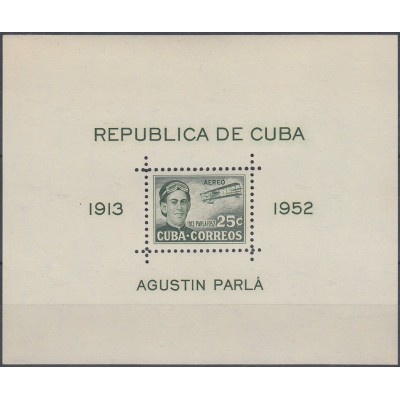 1952-330 CUBA REPUBLICA. 1952 SHEET 25c AGUSTIN PARLA Ed.501A UNUSED NO GUM.