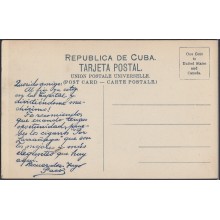 POS-316 CUBA POSTCARD. CIRCA 1910. HABANA HAVANA PRADO STREET. TOBACCO POR LARRAÑAGA ADVERTISING.