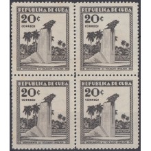 1933-41 CUBA REPUBLICA 1933 Ed.271 20c INVASION. MONUMENTO BATALLA DE COLISEO, MAXIMO GOMEZ . SIN GOMA Y MANCHAS.