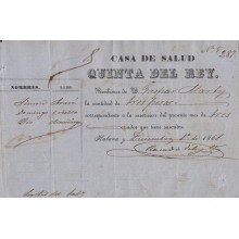E5171 SPAIN ESPAÑA CUBA 1865 CASA DE SALUD GARCINI HOSPITAL MEDICINE SLAVE SLAVERY
