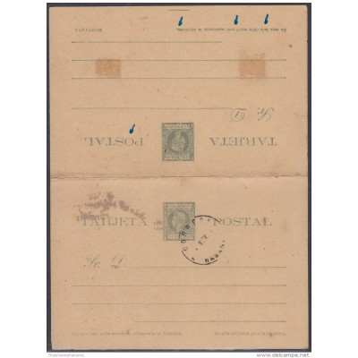 1898-EP-33 CUBA. ESPAÑA SPAIN. 1898. Ed.36. 1c ALFONSO XIII. AUTONOMIA. ENTERO POSTAL. POSTAL STATIONERY. POSICIONES.