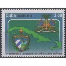 2014.13 CUBA 2014 MNH. 110 ANIVERSARIO DE LAS RELACIONES DIPLOMATICAS ENTRE CUBA-HAITI .
