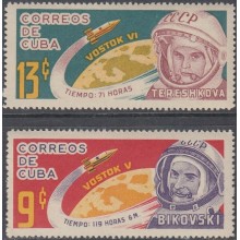 1964.73 CUBA MNH 1964. Ed.1070-71. MNH COSMOS ASTRONAUTICA. COSMONAUTAS