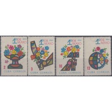 1966.53 CUBA MNH 1966. Ed.1335-38. LABOR DAY. 1 DE MAYO SET 13c ERROR “1960” x “1966”