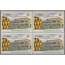 1977.61 CUBA MNH 1977 Ed.2432 75 ANIV OPS. POLICLINICA HOSPITAL HEALTH. BLOCK 4.