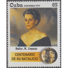 2002.175 CUBA MNH 2002 Ed.4627 CENTENARIO DULCE MARIA LOYNAZ. POESIA LITERATURA POET.