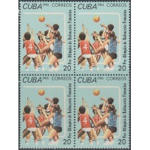 1984.83 CUBA MNH 1984 Ed.3024. PRE- OLIMPICOS BALONCESTO. BASKET PRE OLIMPIC GAMES. BLOCK 4.