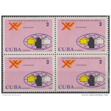 1975.72 CUBA MNH 1975. Ed.2247 ICAP INSTITUTO AMISTAD CON LOS PUEBLOS BLOCK 4.