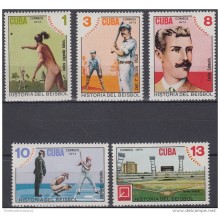 1974.63 CUBA MNH 1974. Ed.2173-77 HISTORIA DEL BEISBOL BASEBALL.