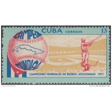 1971.78 CUBA MNH 1971. Ed.1901 CAMPEONES MUNDIALES DE BEISBOL. WORLD CHAMPIONSHIP BASEBALL.