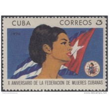 1970.51 CUBA MNH 1970. Ed.1786 X ANIV DE LA FEDERACION MUJERES CUBANAS. WOMAN FMC.