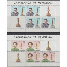 1982.14 CUBA 1982. MNH. AJEDREZ. CHEES. CAPABLANCA IN MEMORIAN. JOSE RAUL CAPABLANCA. MINIPLIEGOS.